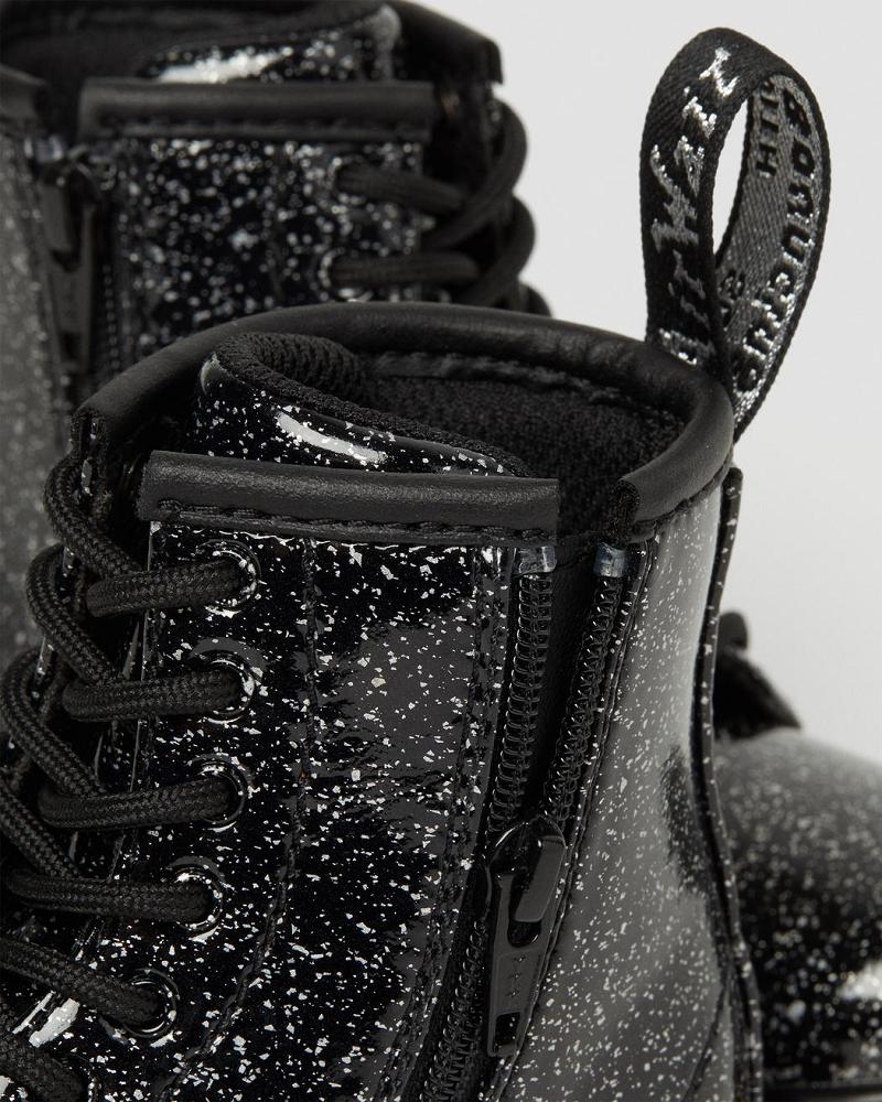 Dr Martens Toddler 1460 Glitter Snørestøvler Børn Sort | DK 691BEX